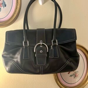 Vintage Coach Y2K 9550 Soho Hampton Black Shoulder Bag